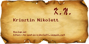 Krisztin Nikolett névjegykártya