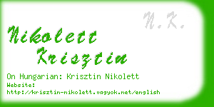 nikolett krisztin business card